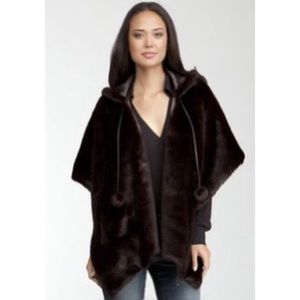 Grey Bebe Faux Fur Wrap with Hood